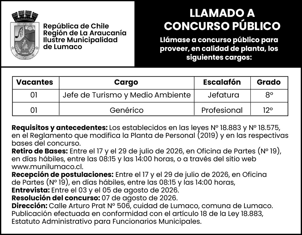 Llamados a concurso público